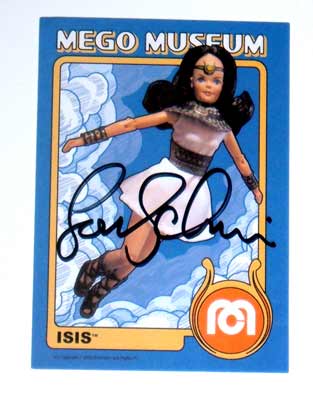 Lou Scheimer signed my Mego Isis Card