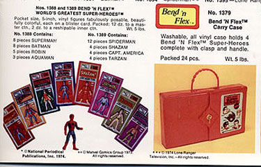 The Mego Bend N Flex line of bendy Superheroes, the carrying case was never produced