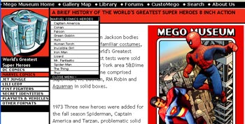 The new Mego Superheroes Section at the Megomuseum