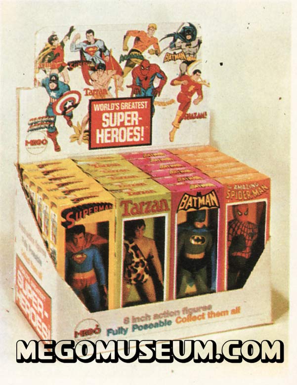 Mego Superheroes in Spain courtesy of foreignmego.com