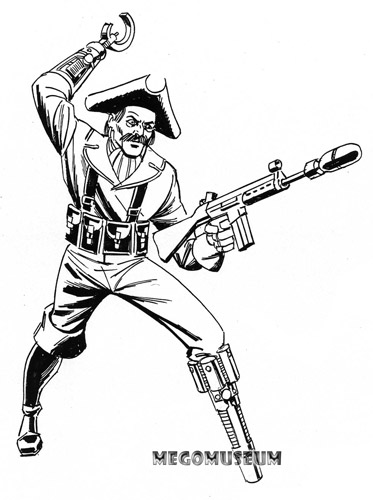 Early production sketch of RIOT Agent Kaptain Klaw