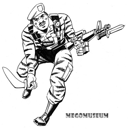 Early production sketch of Mego Eagle Force Tygre