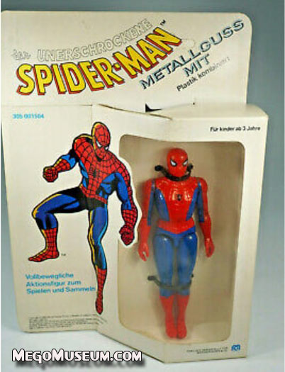 Mego Diecast Spider-Man in Rare German packaging