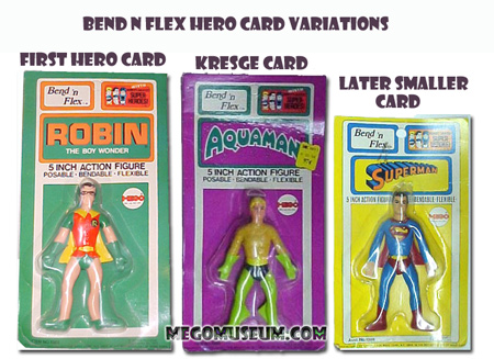 A comparison of the Mego Bend N Flex Cards