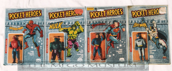 Mego Pocket Heroes on Blue Jean cards, finding a complete set is very difficult