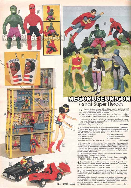 mego superheroes in the 1979 wards catalog