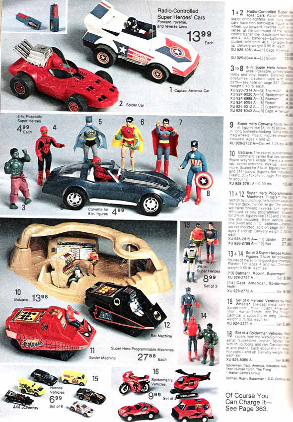 The Mego Superheroes in the 1980 JC Penney catalog