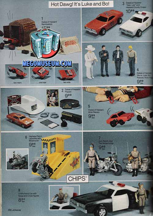 Mego Dukes of Hazzard and CHiPs are featured in this catalog