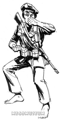 Early production sketch of Eagle Force Member Kayo