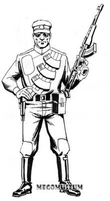 Early production sketch of R.I.O,T Shock Trooper