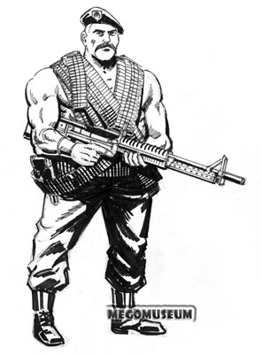 Early production sketch of Eagle Force Member Turk