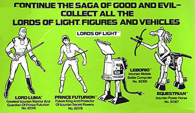The Hero Line Up from the Lords of Light, PAC's best known and most collectible line