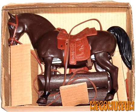 The contents of a boxed Mego Action Stallion