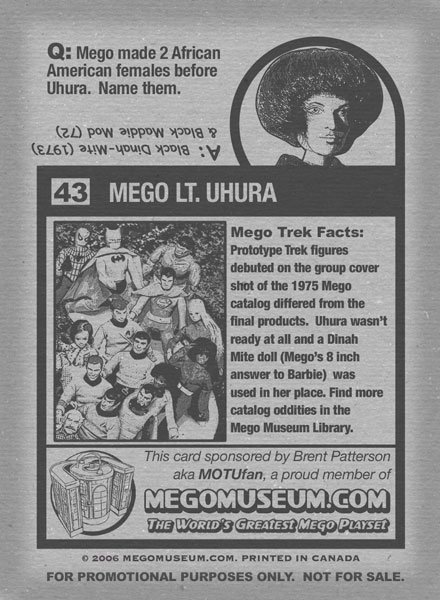 mego uhura card