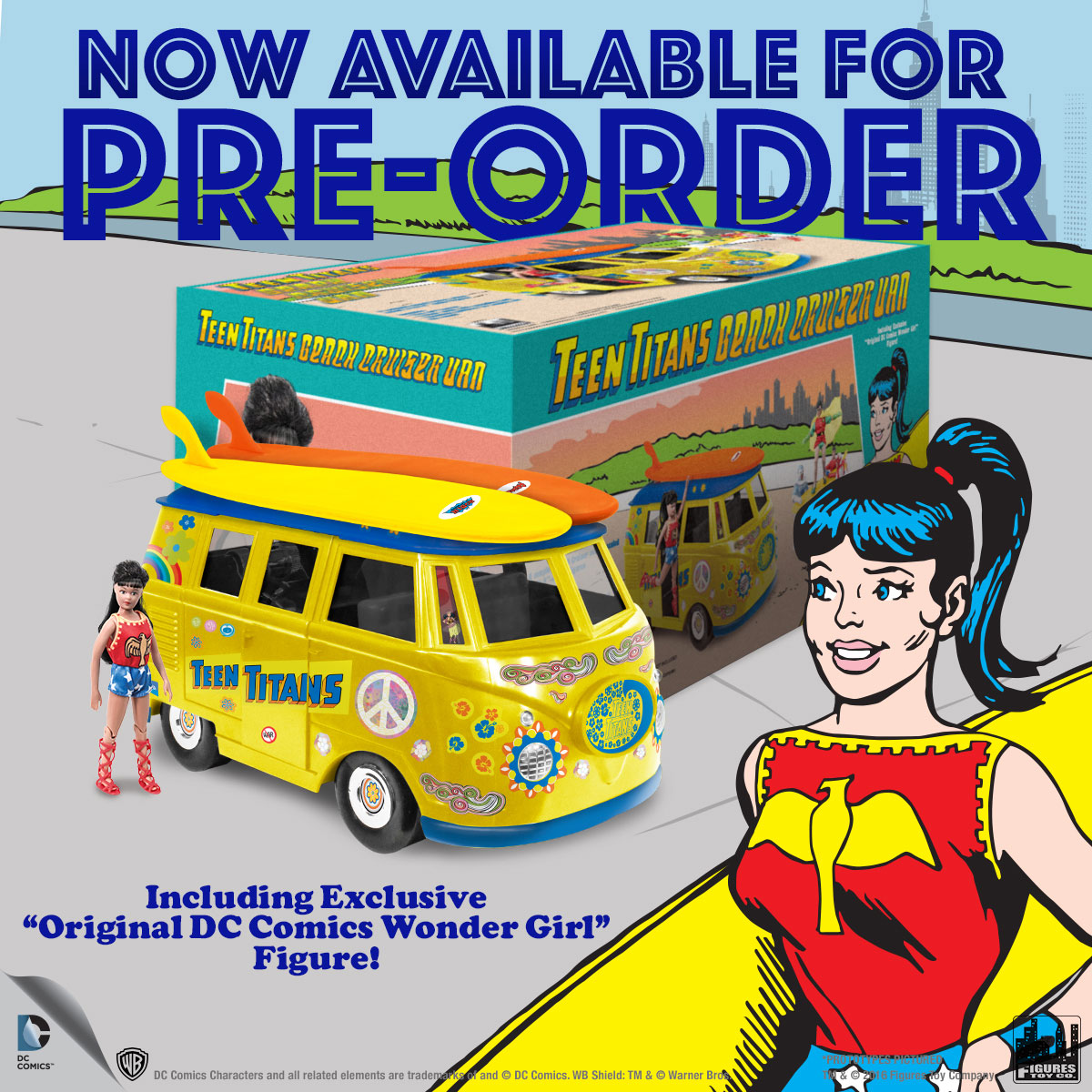 Official DC Comics Teen Titans Bus Playset With Exclusive Wondergirl Figure