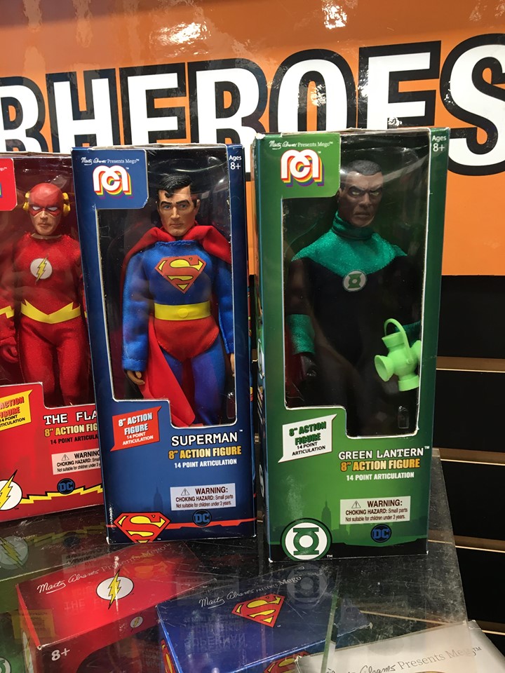 Mego superheroes at 2020 Toyfair