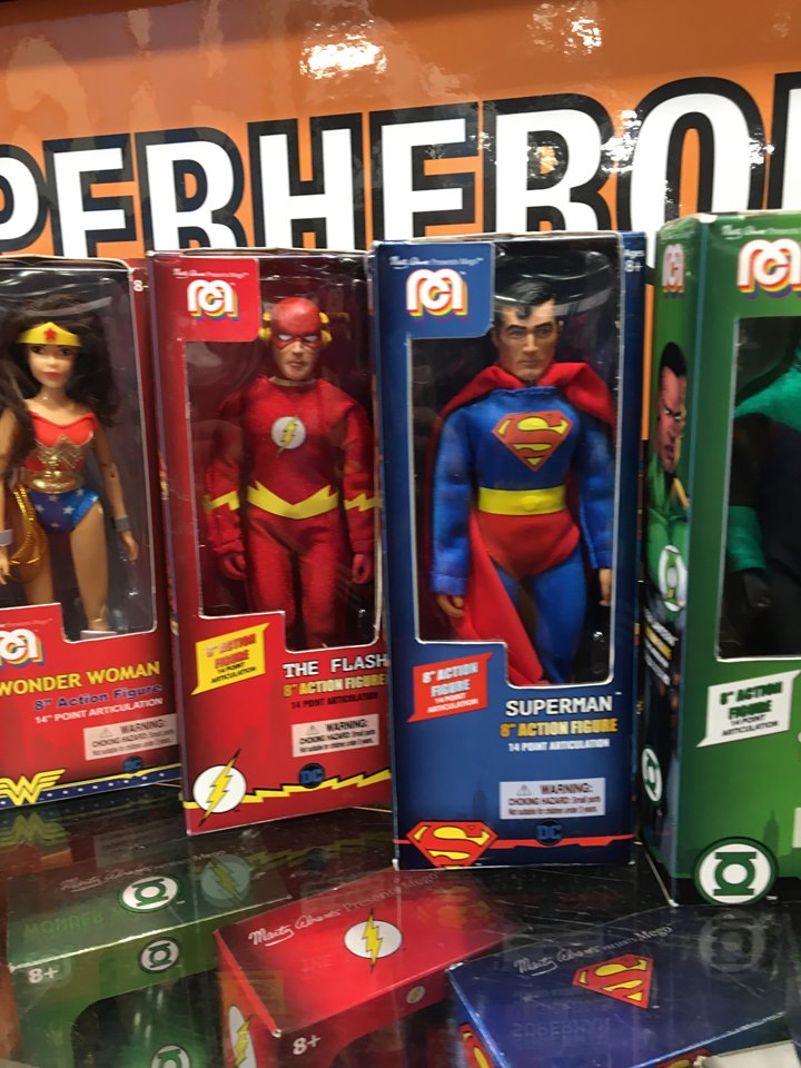 Mego superheroes at 2020 Toyfair