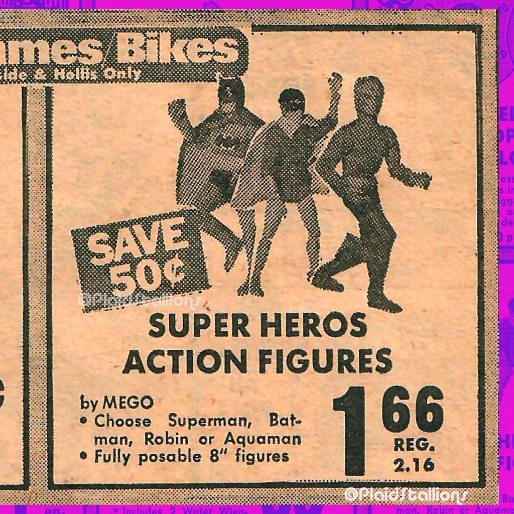 Mego Superheroes ad from July 1973