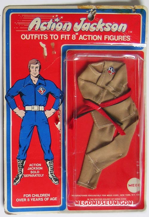 vintage Mego ACTION JACKSON Karate Outfit accessory set New old stock case fresh 