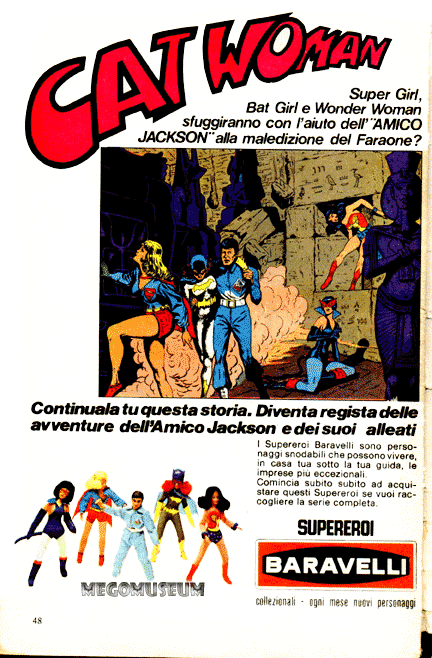 Italian Comic Book Advertising that pitted Action Jackson with many of Mego's most Popular lines!