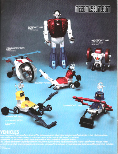 The Micronauts product line from previous catalogs