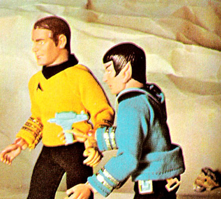 Mego prototype Kirk and Spock figures