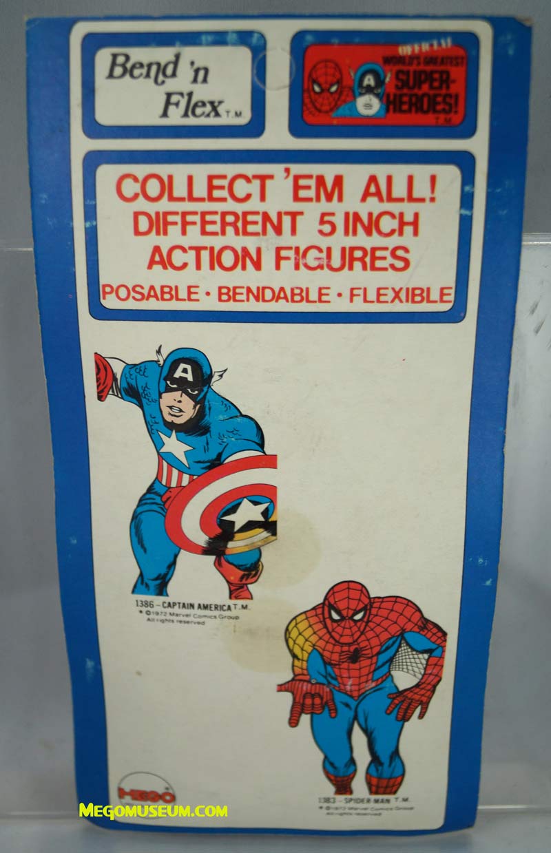 Captain America Bend N Flex by Mego on early long card