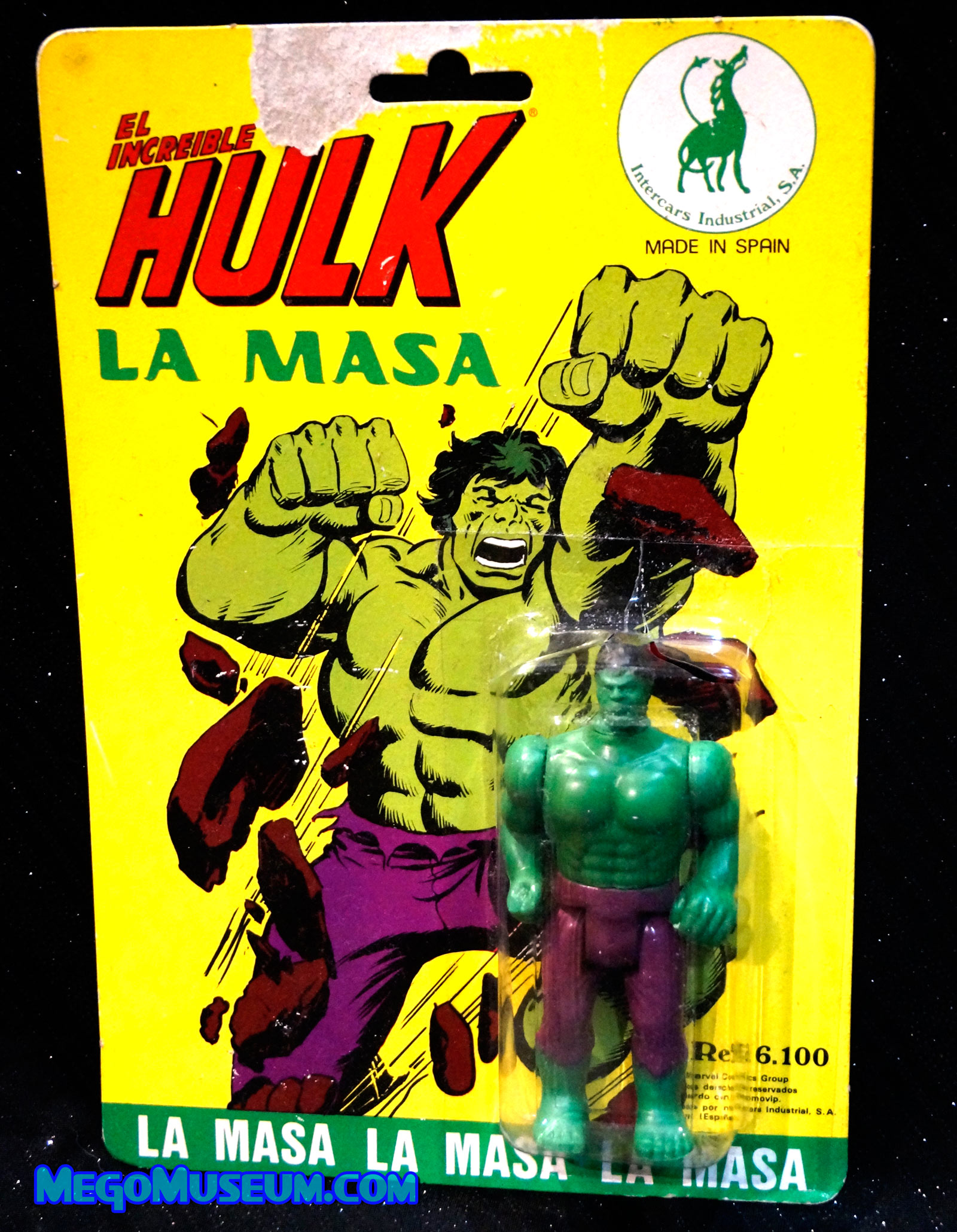 Mego Hulk on Spanish Pocket Heroes Card