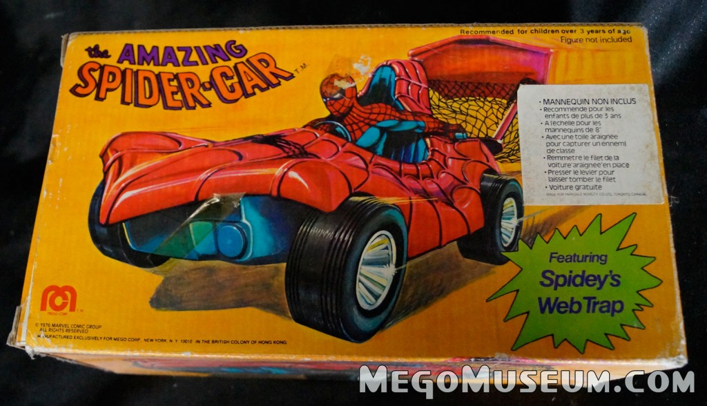 Mego Spider-Car Canadian box variation