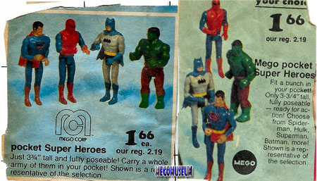 Newspaper clippings of Mego Pocket Hero ads courtesy of Kolin Erb