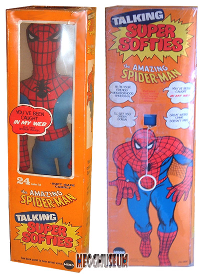 The Mego Super Softie Spiderman is a true rarity to find MIB