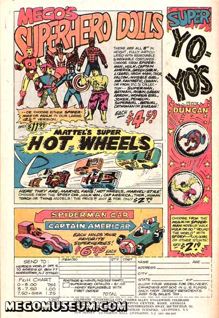 Mego Superheroes ad from heroes world