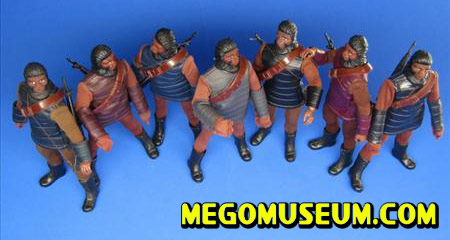 A gathering of Mego Soldier apes
