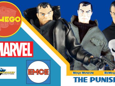 Although he was a product of the 1970s, Frank Castle didn’t achieve the popularity for an action figure until Mego was no longer a thing, so it’s nice to finally see him in 8″ glory. Like all Diamond Select sets, this includes three incarnations of the Punisher, retro, modern and a “Secret Identity” version and yes, unlike the promotional photos, he does have guns, plenty of them. Head sculpts were done by Andrew Covalt and the rest of the heavy lifting on this set was done by EMCE toys.