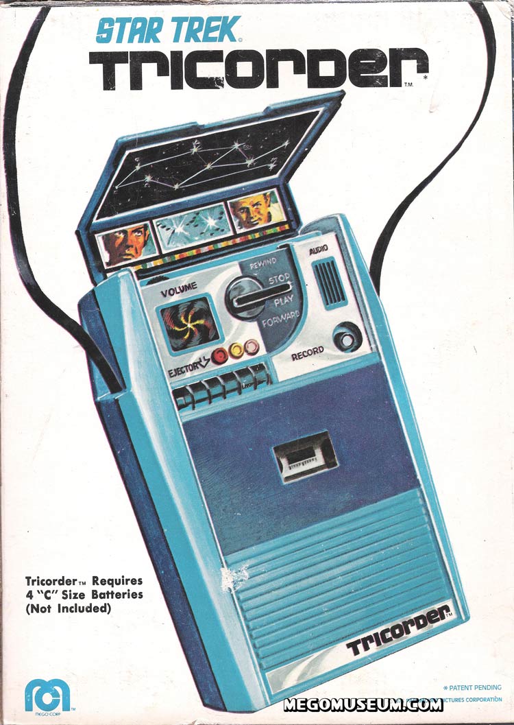 Back of the Mego Tricorder Box