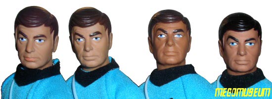 Variants of the Mego Dr McCoy head