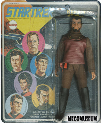 Mego Klingon on a Six Face card, yellow lettering