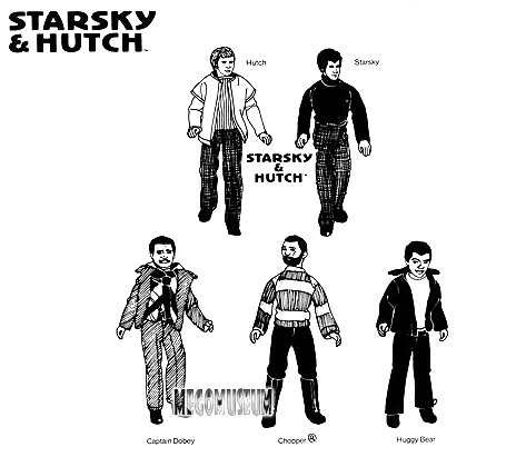 Mego Reproduction artowrk of the Mego Starsky and Hutch Crew