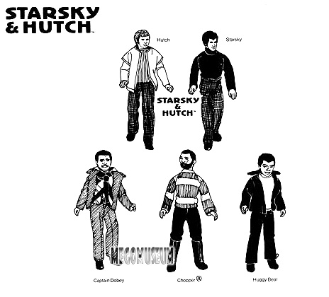 Mego Reproduction artowrk of the  Mego Starsky and Hutch Crew