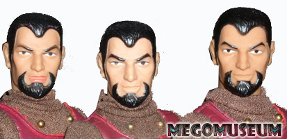 Differences of detail on Mego Klingon heads