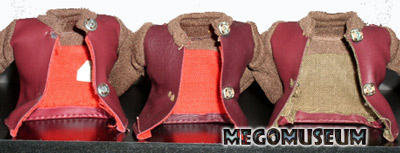 Differences of detail on Mego Klingon Tunicss