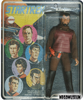 Mego Captain Klingon on a Six Face card, white lettering