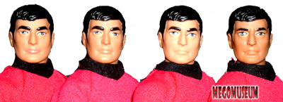 Differences of detail on Mego Scottie's heads