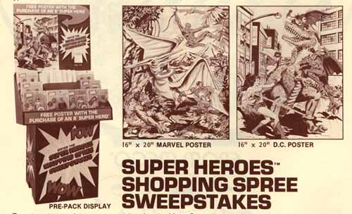 1980 mego display for worlds greatest superheroes