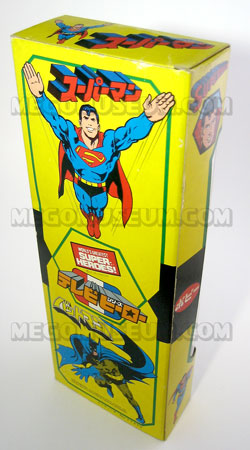 Superman Mego Japanese Popy Box with Neal Adams art