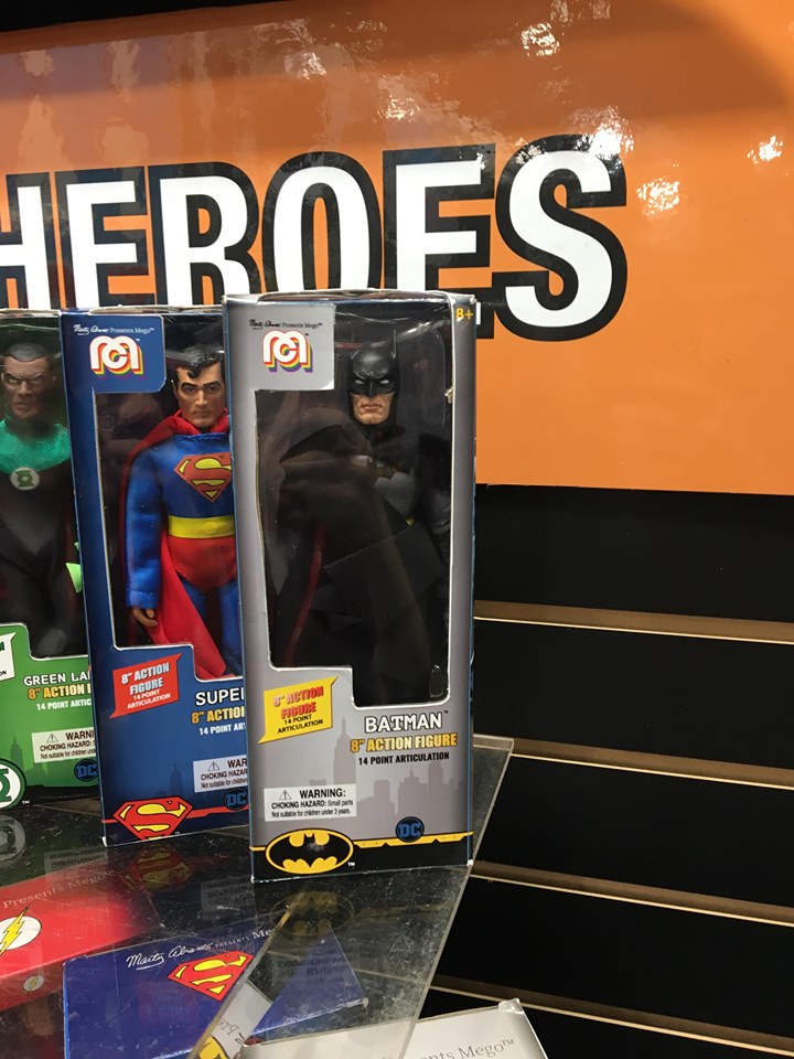 Mego superheroes at 2020 Toyfair