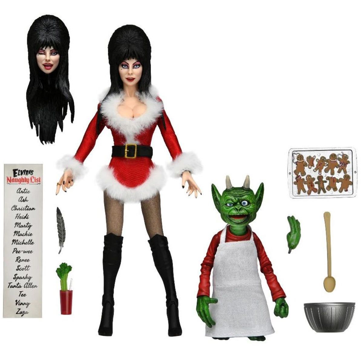 Neca Elvira Mistress Of The Dark – Poupée Very Scary Xmas Elvira Retro Cloth