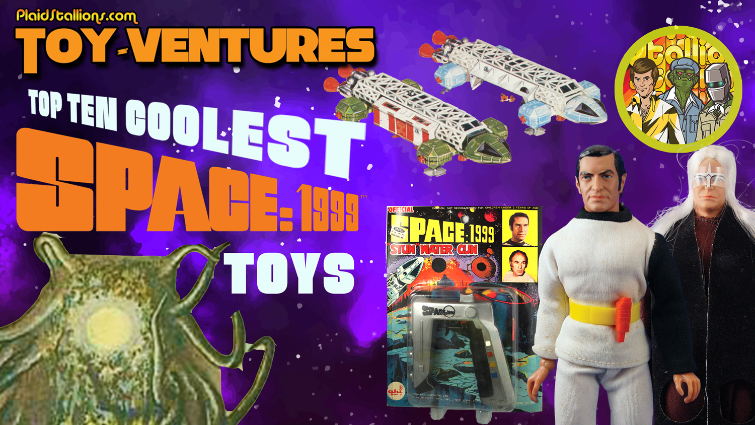 Gerry Anderson, Sylvia Anderson, Space:1999, Moonbase Alpha, Eagle One, Eagles, Mattel, Vertibird, Martin Landau, Mego, Palitoy, Playsets, Mattel Eagle, Captain Zantor, LJN, roadstars, Colorforms, Dinky, Dinky Eagle transporter, Star Trek, Planet of the Apes, Amsco, Dragon's Domain, Commlocks, AHI, Rack Toys, Remco, Stun Gun, Toyventures, Plaidstallions, MegoMuseum, Brick Mantooth,