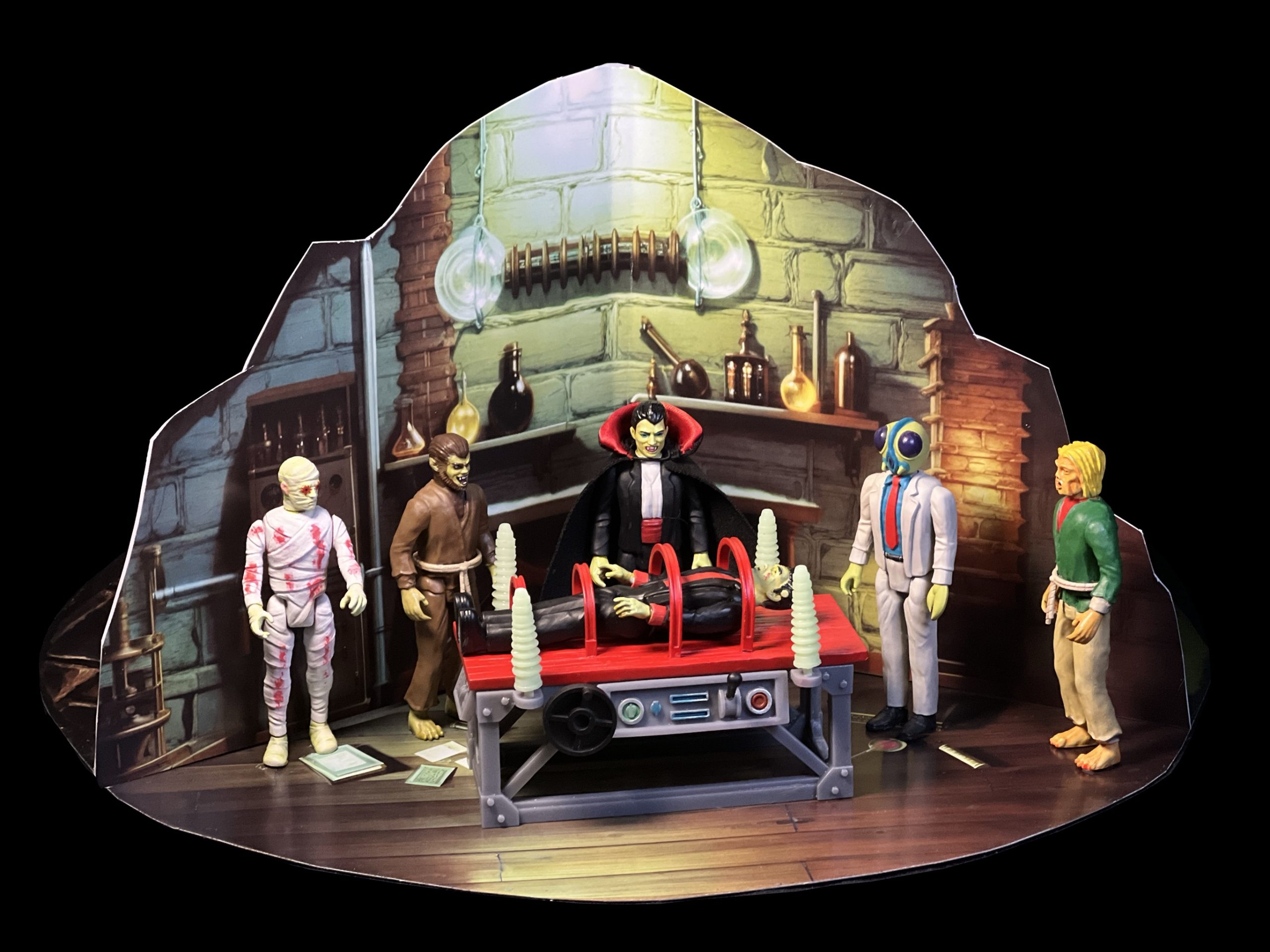 Lincoln Monsters, Action Figures, 3.75" figures, Dracula, Tomland, Frankenstein, Mummy, Werewolf, Wolfman, Hunchback, Glow in the Dark, Rack toys, Mr Rock, Knock offs, White Elephant Toyz, Figure Fiend, Toy-Ventures, Absolutely Retro, The Fly, Morlock, Monster toys, Reaction figures, Kickstarter, Indie Toy Companies,