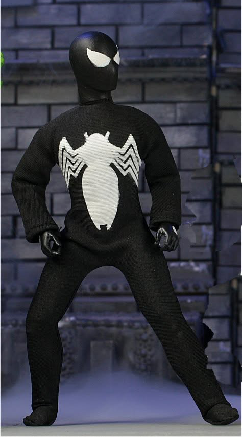 Mego Black Suited Spider-Man from an upcoming Disney store Marvel Exclusive set.
